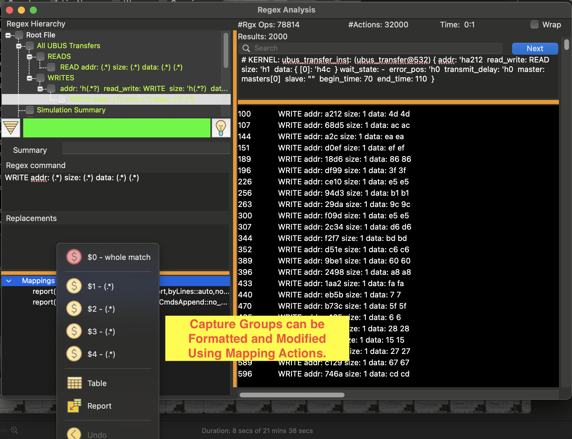 Add Mapping Actions to Capture Groups.