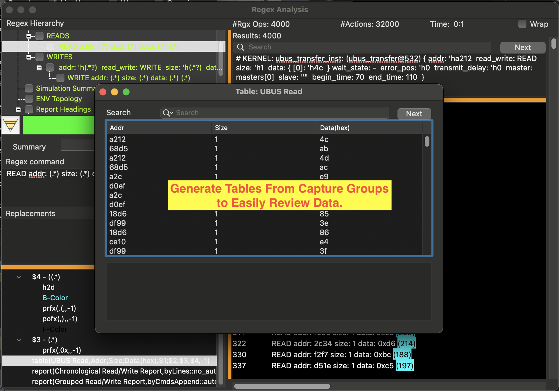 Generate Tables from Results