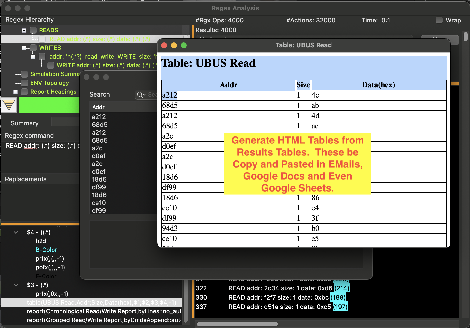 Copy Tabular Results into Emails, GoogleDocs, GoogleSheets, Excel